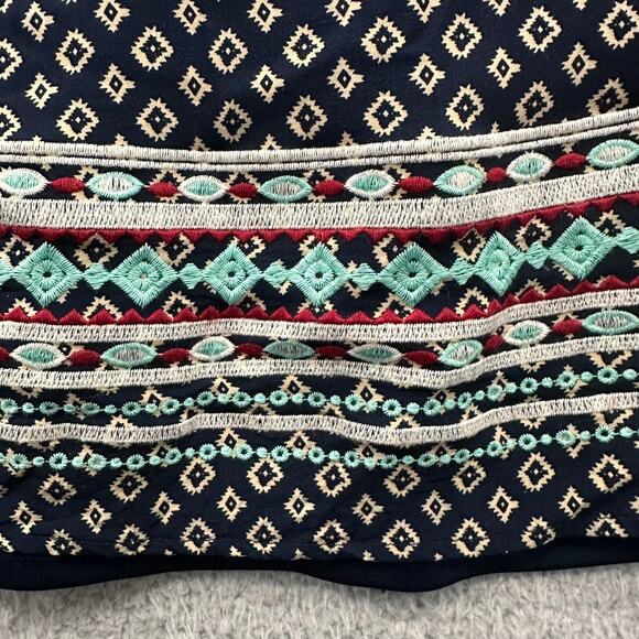 THML Medium Halter Top Dress Embroidery Lined Casual Vacation Beach Party Fun - Picture 6 of 12